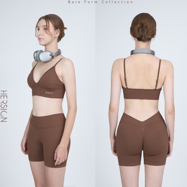 HERSIGN Set tập gym nữ cao cấp Bộ đồ tập yoga nữ dệt kim SET203 BST HERSIGN Bare Form