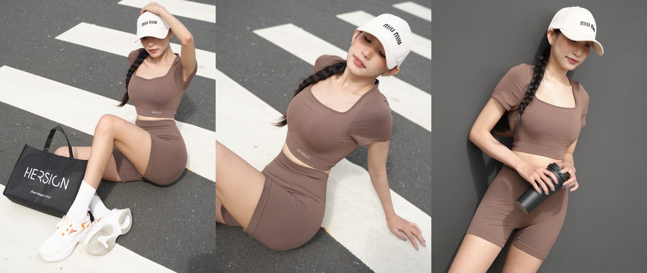 Đường flatlock 4 kim trên panel áo HERSIGN.